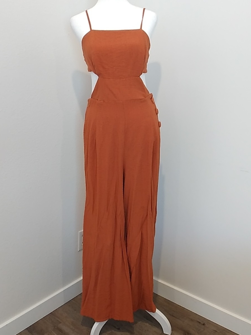 ASOS Rust Cutout Wide-Leg Jumpsuit Size 6 Beachy Sexy Vacation